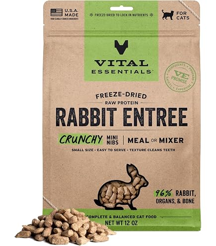 Vital Essentials Freeze Dried Dog Food, Rabbit Crunchy Mini Nibs
